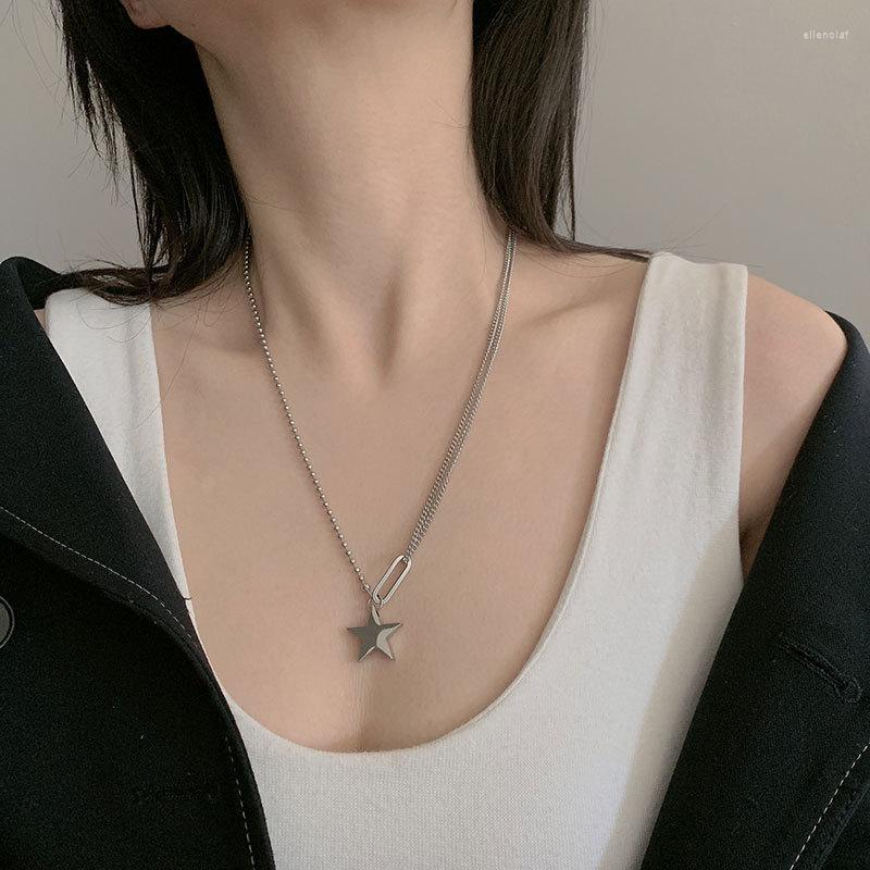 Chains Non-Mainstream Cool Stainless Steel Necklaces Female Ins Chaotu Titanium Clavicle Chain Glossy Pentagram Pendant
Chains Non-Mainstream Cool Stainless Steel Necklaces Female Ins Chaotu Titanium Clavicle Chain Glossy Pentagram Pendant