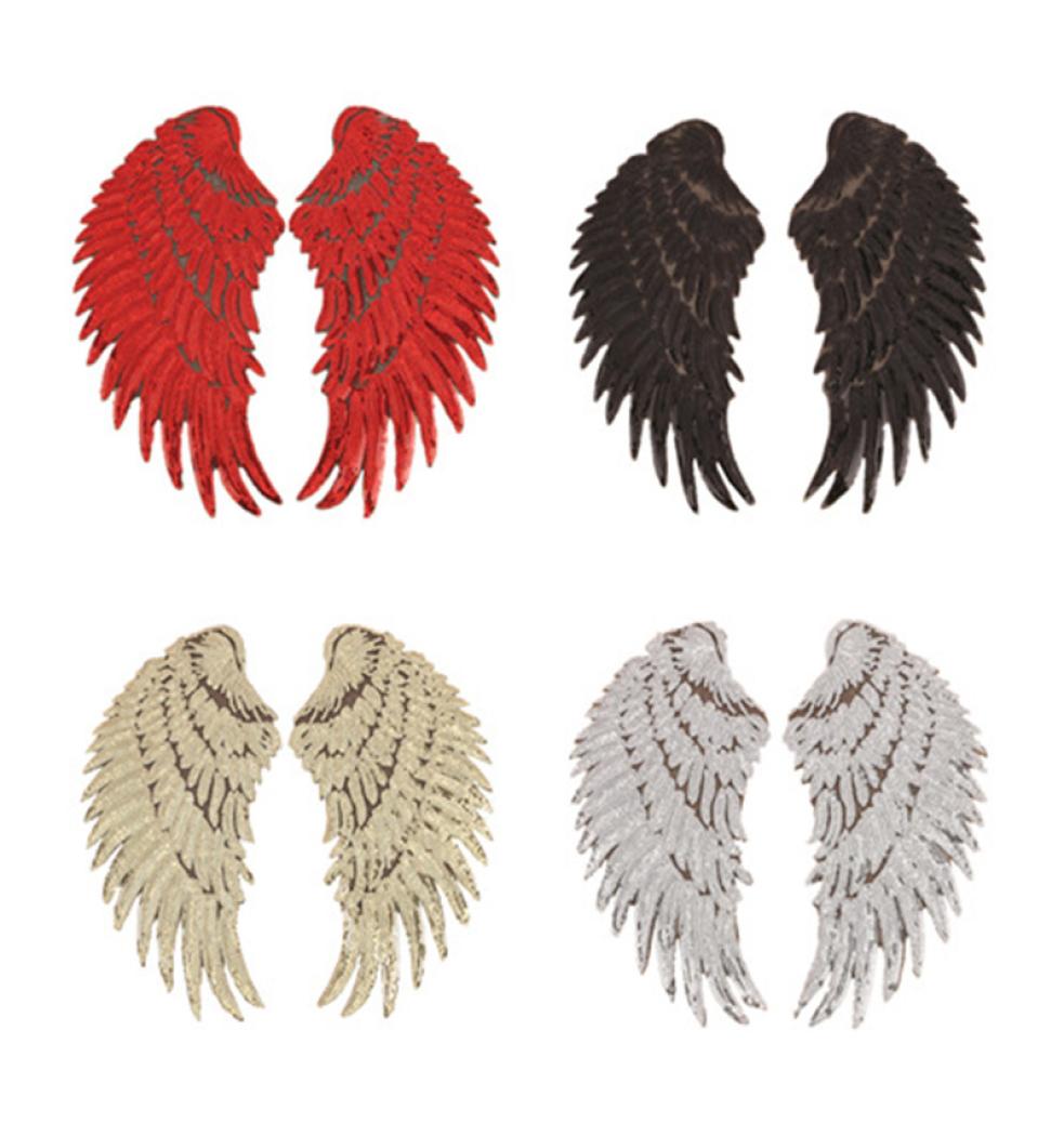 

10 pieces Sequin wings clothes patches Tshirt clothing accessories DIY sequin bead cloth patch with adhesive handwork iron on clo1263564