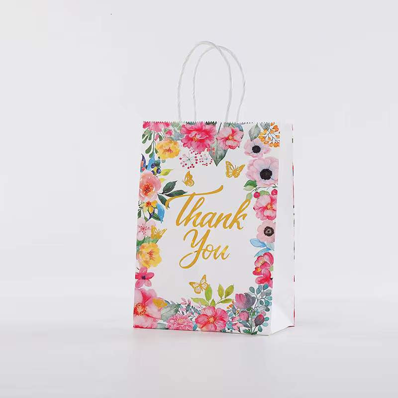 Gift Wrap 122448pcs Kraft Paper Bags Thank You Portable Gift Bag Wedding Candy Chocolate Packaging Christmas Birthday Favors Party Decor 230627