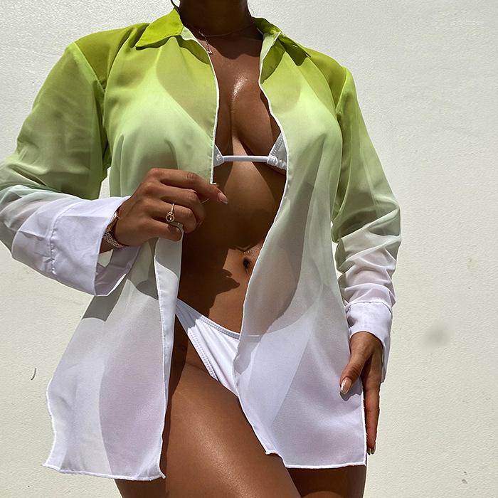 Women' Swimwear Women Gradient Shirts Summer Women' Clothing Long Sleeve Vintage Blouse Beach Cover Up Shirt For Bikini Ropa Mujer, As shown
Women' Swimwear Women Gradient Shirts Summer Women' Clothing Long Sleeve Vintage Blouse Beach Cover Up Shirt For Bikini Ropa Mujer, As shown