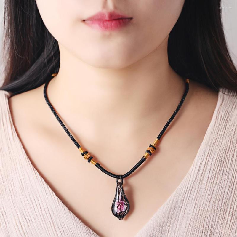 Pendant Necklaces 2023 Water Drop Murano Glass Inner Flower Necklace For Women Simple Ethnic Style Sweater Chain Fashion Jewelry
Pendant Necklaces 2023 Water Drop Murano Glass Inner Flower Necklace For Women Simple Ethnic Style Sweater Chain Fashion Jewelry