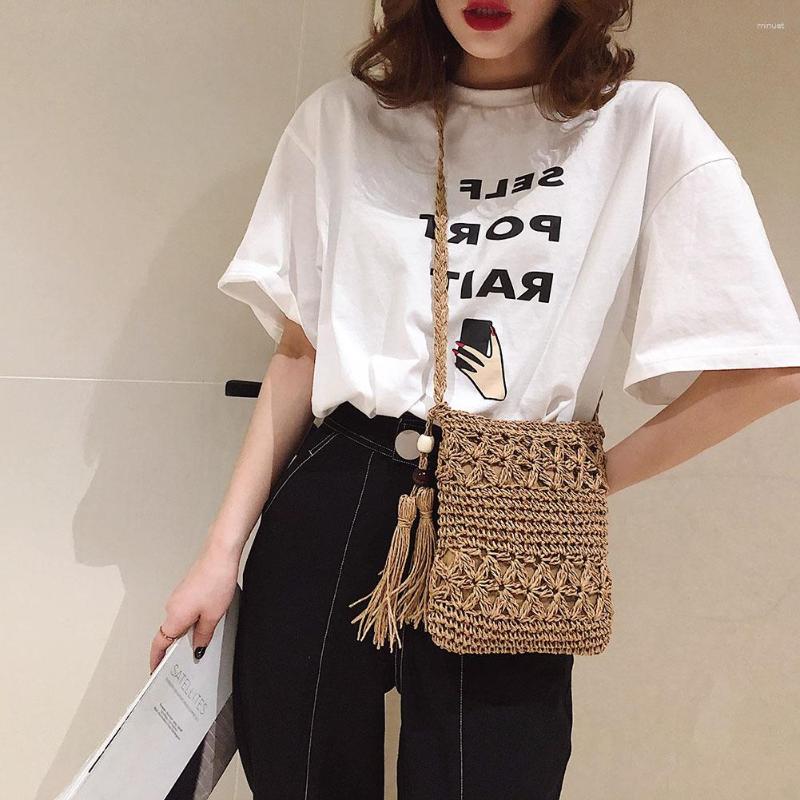 Shoulder Bags Solid Color Tassel Crossbody Handbags Women Woven Summer Beach Messenger, Beige
Shoulder Bags Solid Color Tassel Crossbody Handbags Women Woven Summer Beach Messenger, Beige