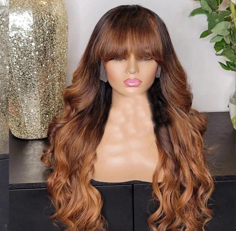 Ombre Brown Blonde Wavy 360 Frontal Human Hair Wigs With Bangs Transparent Lace Front Pre pluck Bleached Knots 200 Fringe Wigs7365957, Ombre color
Ombre Brown Blonde Wavy 360 Frontal Human Hair Wigs With Bangs Transparent Lace Front Pre pluck Bleached Knots 200 Fringe Wigs7365957, Ombre color