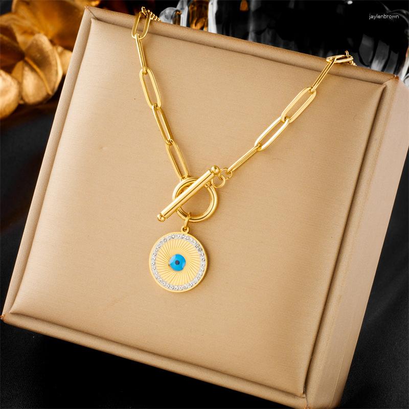 Pendant Necklaces 316L Stainless Steel Round Eyes Necklace For Women Girl Trend Clavicle Chain Gold Color Jewelry Gift Party Wholesale
Pendant Necklaces 316L Stainless Steel Round Eyes Necklace For Women Girl Trend Clavicle Chain Gold Color Jewelry Gift Party Wholesale