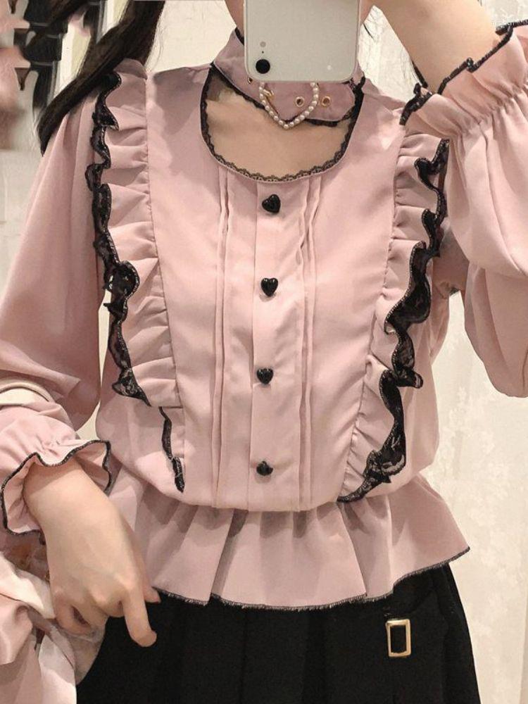 Women's Blouses Japanese Kawaii Girl Sweet Cute Lolita Flare Sleeve Shirt Summer Y2k Aesthetic Lace Halter Blouse Tops Women Jk Ruffle, Pink
Women's Blouses Japanese Kawaii Girl Sweet Cute Lolita Flare Sleeve Shirt Summer Y2k Aesthetic Lace Halter Blouse Tops Women Jk Ruffle, Pink