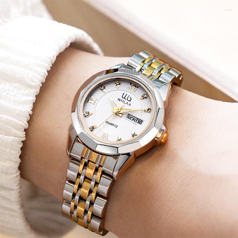 Wristwatches WIILAA Week Date Women Classic Wrist Watches Minimalist Design Ladies Quartz Watch For Gold Stainless Steel Diamond Luxury
Wristwatches WIILAA Week Date Women Classic Wrist Watches Minimalist Design Ladies Quartz Watch For Gold Stainless Steel Diamond Luxury