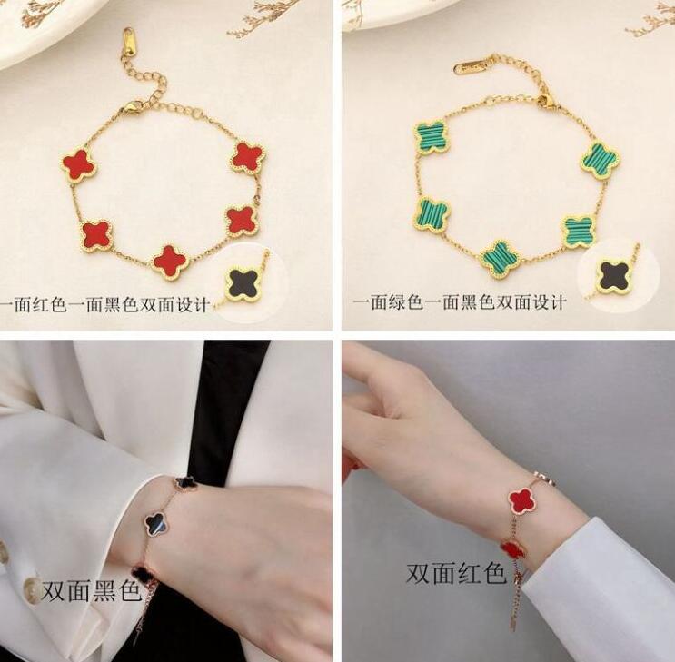 Clover Bracelet Luxury Designer Jewelry Four Leaf Bracelets 18K Agate Diamond Fashion Van Love Charm Chain for Women Wedding Gift Party Will Not Fade
Clover Bracelet Luxury Designer Jewelry Four Leaf Bracelets 18K Agate Diamond Fashion Van Love Charm Chain for Women Wedding Gift Party Will Not Fade