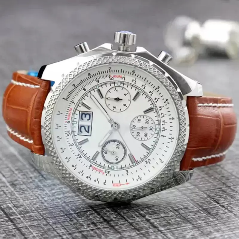 46mm Male Wristwatch men quartz chronograph watch black blue leather Strap Sapphire Crystal Waterproof
46mm Male Wristwatch men quartz chronograph watch black blue leather Strap Sapphire Crystal Waterproof