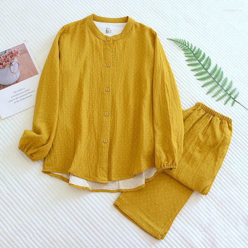 Women's Sleepwear 2023 Spring And Autumn Women's Pajamas Set Cotton Long-sleeved Trousers Two-piece Simple Casual Home Clothes, Yellow
Women's Sleepwear 2023 Spring And Autumn Women's Pajamas Set Cotton Long-sleeved Trousers Two-piece Simple Casual Home Clothes, Yellow