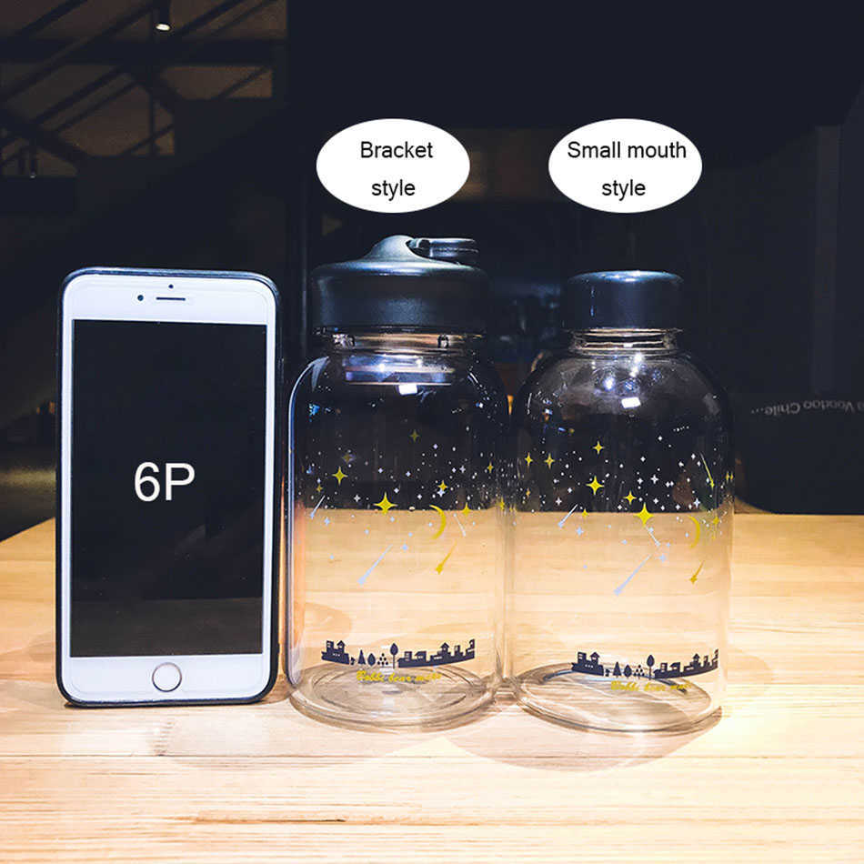 Creative Blue Sky Glass Water Bottle Fashion Gradient Color Sport Bottles Portable Leak Proof With Tea Filter Drinking Bottles L230620