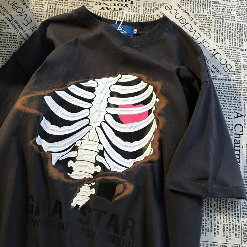 Men's T Shirts American Fashion Retro Men And Women Shirt Skull Print Summer Street Loose Design Hip Hop Couple Casual Student Top, Black
Men's T Shirts American Fashion Retro Men And Women Shirt Skull Print Summer Street Loose Design Hip Hop Couple Casual Student Top, Black