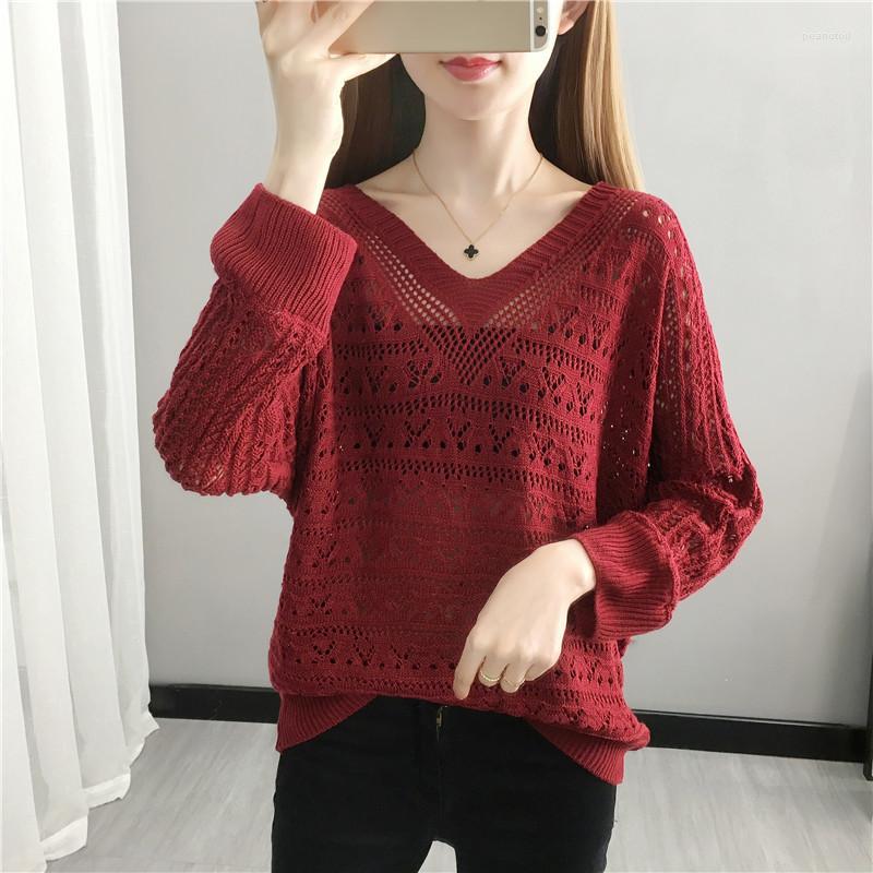 Women's Sweaters 2023 Spring Women's V-neck Hollow Out Knitwear Trend Loose Top, Red
Women's Sweaters 2023 Spring Women's V-neck Hollow Out Knitwear Trend Loose Top, Red