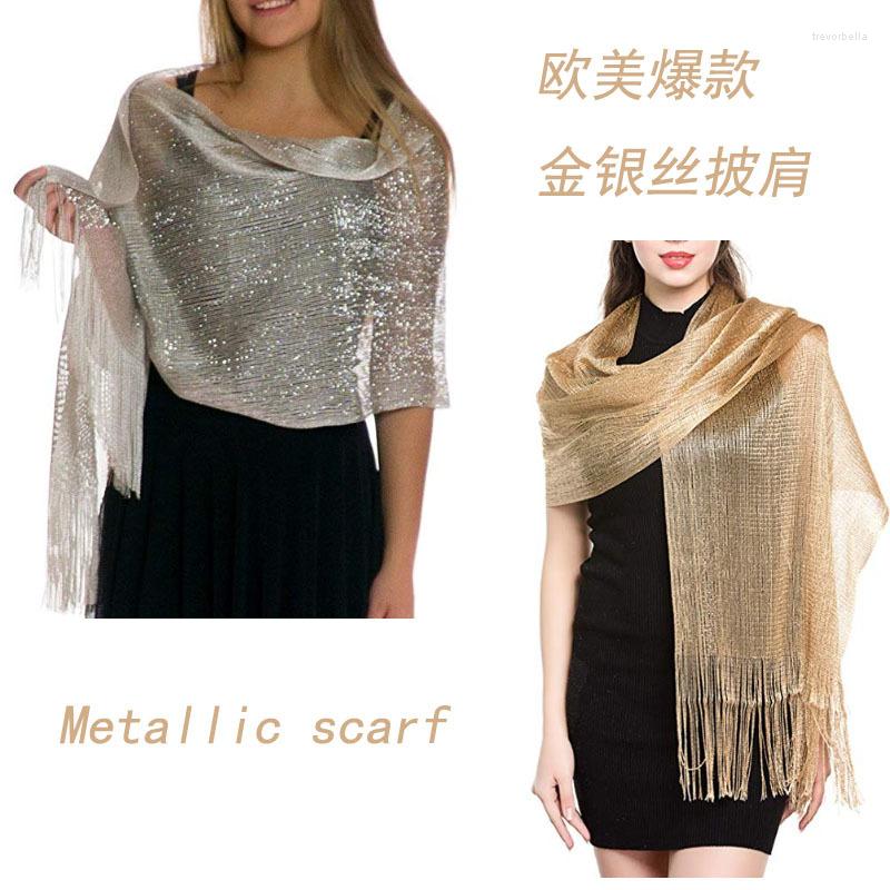 Scarves Elegant Evening Dresses Shawls Female Golden Silvery Wire Tassels Bridal Bridesmaid Party Wedding Temperament Accessories Scarf
Scarves Elegant Evening Dresses Shawls Female Golden Silvery Wire Tassels Bridal Bridesmaid Party Wedding Temperament Accessories Scarf