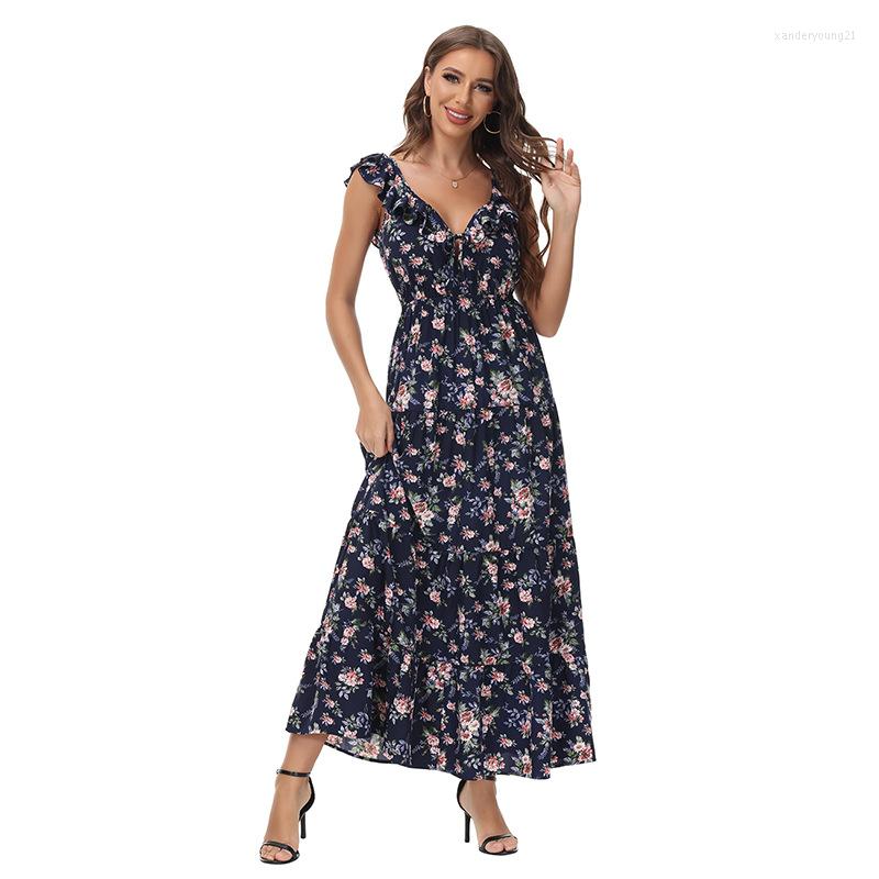 Party Dresses Women Print Floral Ruffles Dress Sexy V-Neck Long Evening Summer Casual Loose Banquet Prom Gown Underwear Skirts, Navy blue
Party Dresses Women Print Floral Ruffles Dress Sexy V-Neck Long Evening Summer Casual Loose Banquet Prom Gown Underwear Skirts, Navy blue