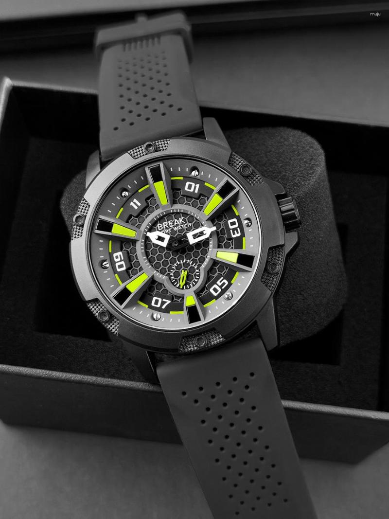 Wristwatches BREAK Top Casual Fashion Sport Watches Men Rubber Strap Man Quartz Military Waterproof Reloj Wrist Watch, 5210-rub-bu
Wristwatches BREAK Top Casual Fashion Sport Watches Men Rubber Strap Man Quartz Military Waterproof Reloj Wrist Watch, 5210-rub-bu