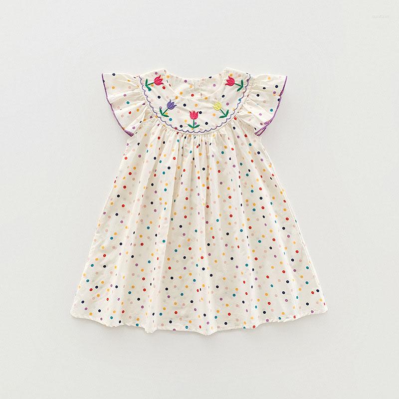 Girl Dresses Polka Dot Dress For Kids Embroidery Flower Summer 2023 Flying Sleeve Sweet Princess Children's Clothing
Girl Dresses Polka Dot Dress For Kids Embroidery Flower Summer 2023 Flying Sleeve Sweet Princess Children's Clothing
