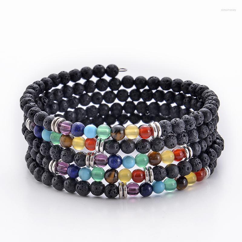 Strand HIYONG 6MM Lava Rock Beads Bracelet Mutil-layered Natural Stone 7 Chakra Wrap Healing Bangles For Women Men
Strand HIYONG 6MM Lava Rock Beads Bracelet Mutil-layered Natural Stone 7 Chakra Wrap Healing Bangles For Women Men