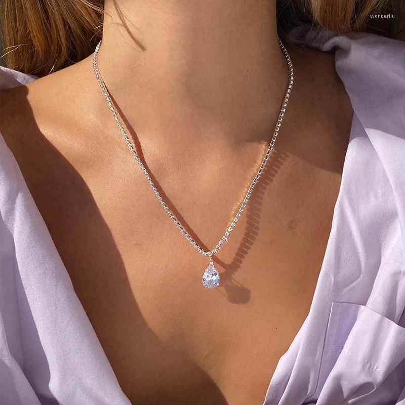 Pendant Necklaces Stonefans Ins Fashion Crystal Water Drop Necklace For Women Simple Tennis Chain Choker Jewelry Accessories
Pendant Necklaces Stonefans Ins Fashion Crystal Water Drop Necklace For Women Simple Tennis Chain Choker Jewelry Accessories