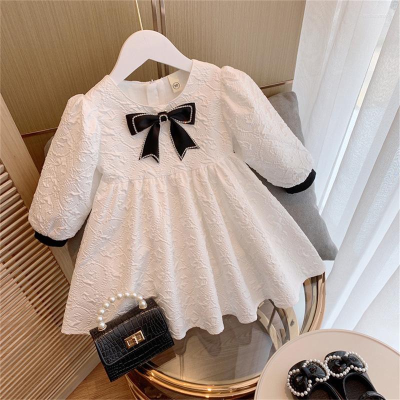 Girl Dresses Girls Fashion Dress Spring Children Long Sleeve Toddler Cute Clothes Baby White Bow French Solid Color Princess
Girl Dresses Girls Fashion Dress Spring Children Long Sleeve Toddler Cute Clothes Baby White Bow French Solid Color Princess
