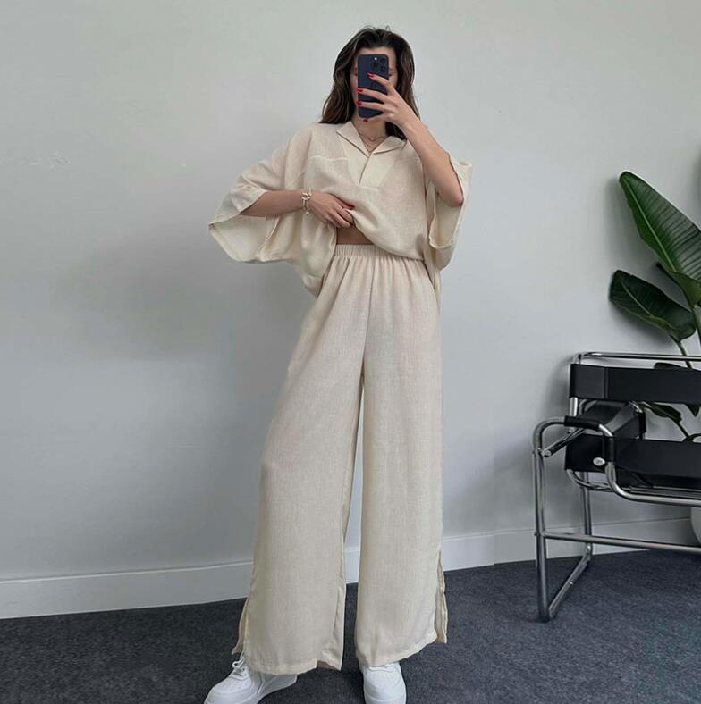 Women' suit 2023 Autumn New Fashion Women' Set Loose Polo Comfortable Top Elastic Waist Wide Leg Pants Women' Two Piece Set
Women' suit 2023 Autumn New Fashion Women' Set Loose Polo Comfortable Top Elastic Waist Wide Leg Pants Women' Two Piece Set