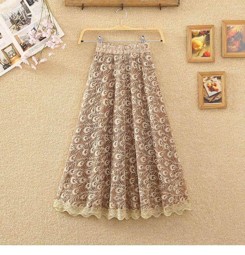 Skirts 2023 Lace Skirt Women's Spring Summer High-waisted Embroidered Hollow-out Medium Length A-line Ladies Woman, Apricot
Skirts 2023 Lace Skirt Women's Spring Summer High-waisted Embroidered Hollow-out Medium Length A-line Ladies Woman, Apricot