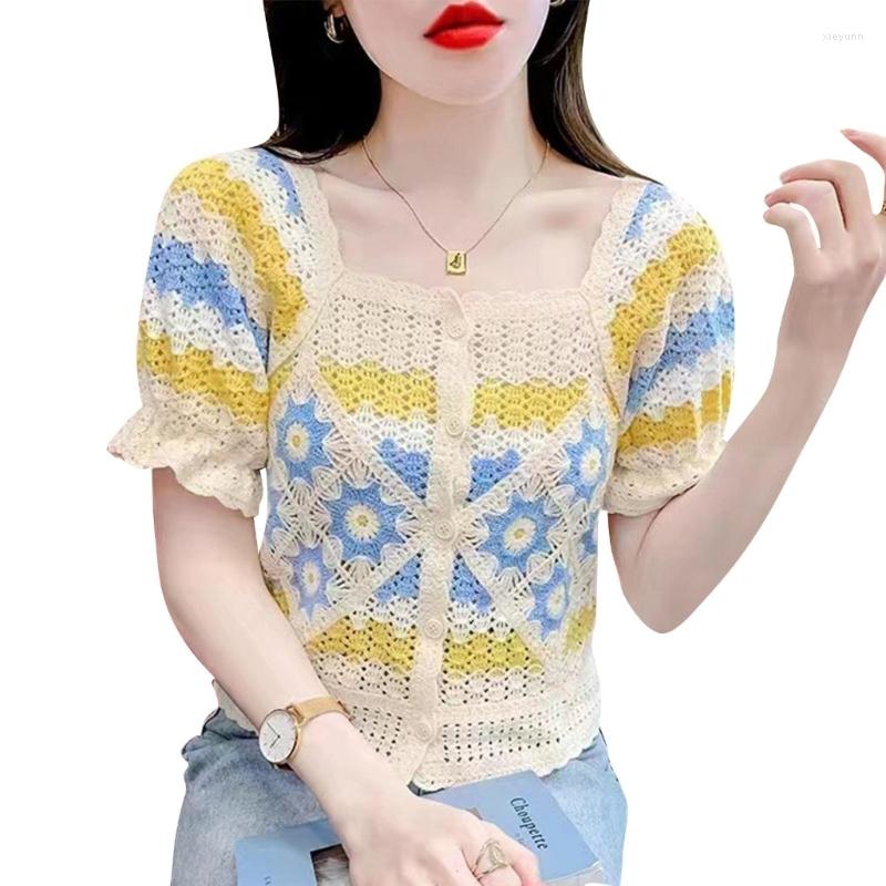 Women's Blouses Women Summer Crochet Tees Shirt Outerwar Hollow-Out Knitted T-shirt Short Tops Sleeve Crop Cardigan 517D, Blue
Women's Blouses Women Summer Crochet Tees Shirt Outerwar Hollow-Out Knitted T-shirt Short Tops Sleeve Crop Cardigan 517D, Blue
