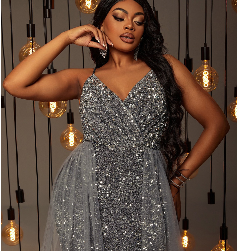 Plus size Dresses Size Evening Party Dresse Fashion Sexy Vneck Sleeveless Elegant Slim Sequin Women's 230627, Gray
Plus size Dresses Size Evening Party Dresse Fashion Sexy Vneck Sleeveless Elegant Slim Sequin Women's 230627, Gray