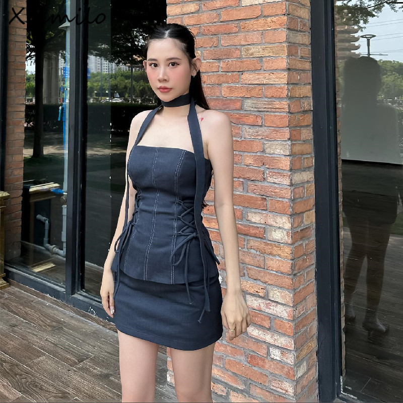 Two Piece Dress Xeemilo Women Formal Occasions Set Sexy Side Cross Bandage Solid Tube Tank Top With Skinny Slim Skirt 2023 Summer 230627, Black
Two Piece Dress Xeemilo Women Formal Occasions Set Sexy Side Cross Bandage Solid Tube Tank Top With Skinny Slim Skirt 2023 Summer 230627, Black