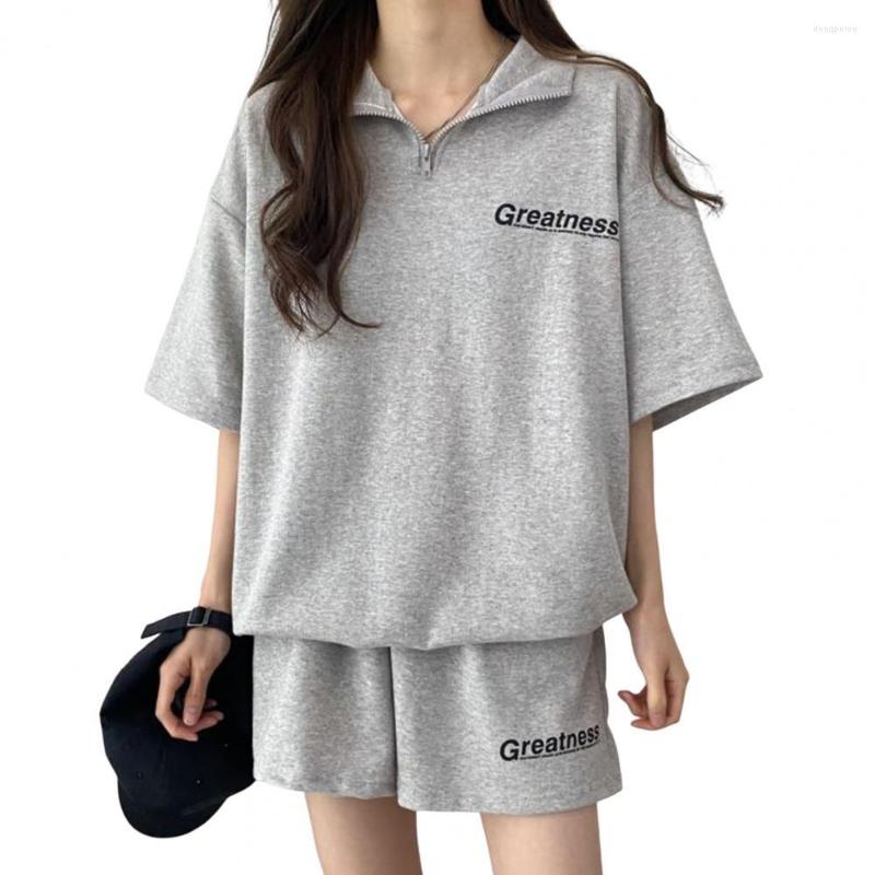 Women's Tracksuits 2Pcs/Set Women Set Lapel Short Sleeve T-Shirt Wide Leg Shorts Outfit Loose Fit Activewear, Black
Women's Tracksuits 2Pcs/Set Women Set Lapel Short Sleeve T-Shirt Wide Leg Shorts Outfit Loose Fit Activewear, Black