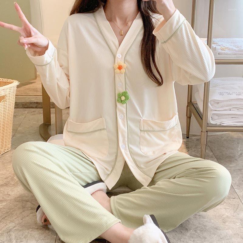 Women's Sleepwear Combed Cotton Pajamas For Women Full Sleeves Pijama Mujer Button Winter Set White Long Sleeved Trousers Suit
Women's Sleepwear Combed Cotton Pajamas For Women Full Sleeves Pijama Mujer Button Winter Set White Long Sleeved Trousers Suit