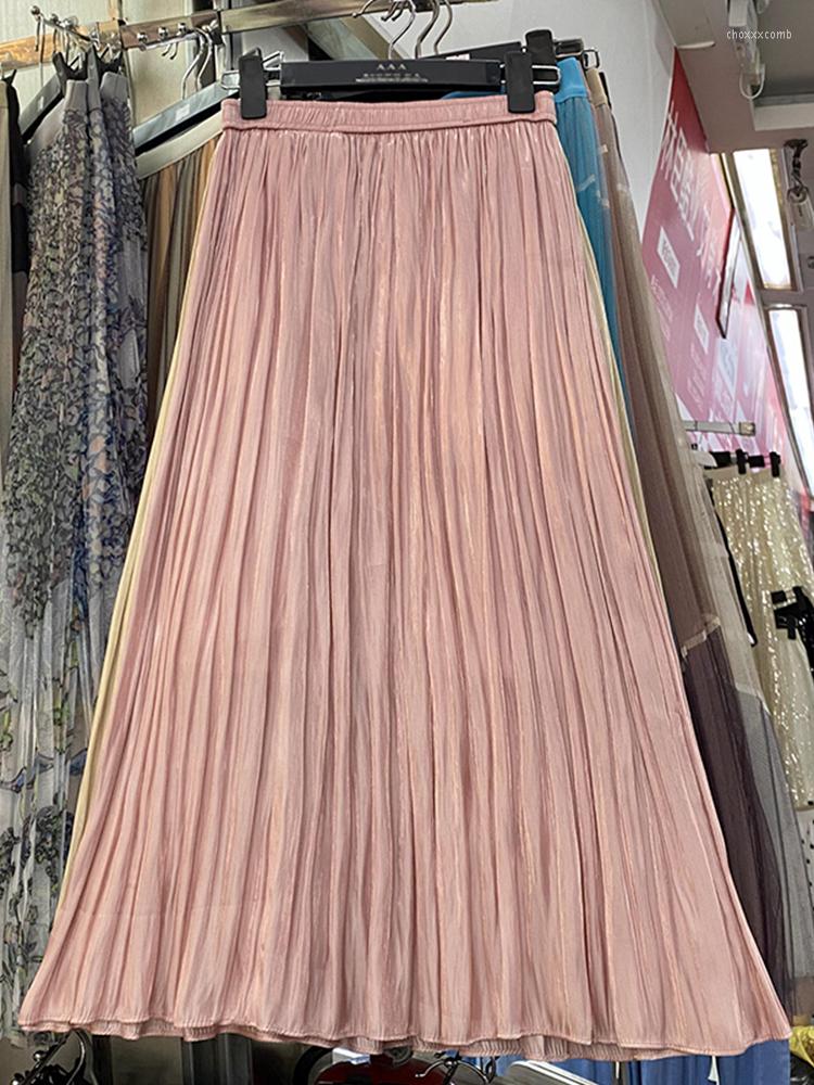 Skirts Ins Chic Pleated For Women High Waist Elastic Mujer Faldas A-line Maxi Skirt Casual Summer Womens Clothes Drop, Black
Skirts Ins Chic Pleated For Women High Waist Elastic Mujer Faldas A-line Maxi Skirt Casual Summer Womens Clothes Drop, Black