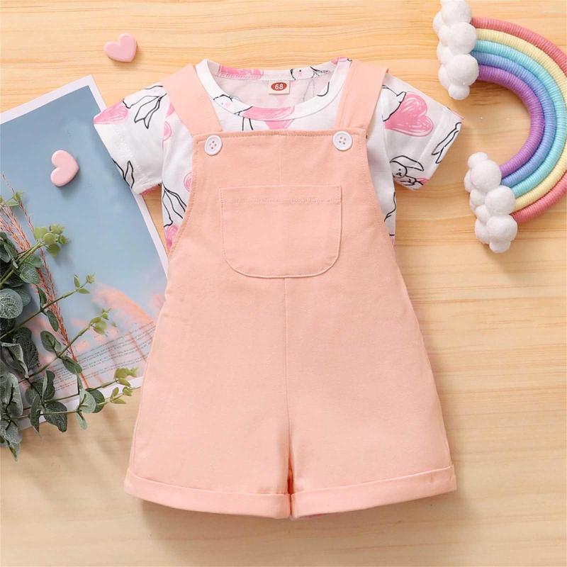 Clothing Sets Little Child Girls Summer Suit Love Print Short Sleeved Top Button Solid Color Strappy Shorts Two Piece Set, Red
Clothing Sets Little Child Girls Summer Suit Love Print Short Sleeved Top Button Solid Color Strappy Shorts Two Piece Set, Red