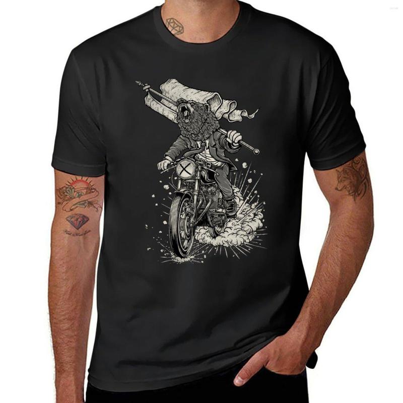 

Men' Polos Winya No. 91 Cafe Racer Bear Biker Burnout T-Shirt Aesthetic Clothing Anime Clothes Men, Black