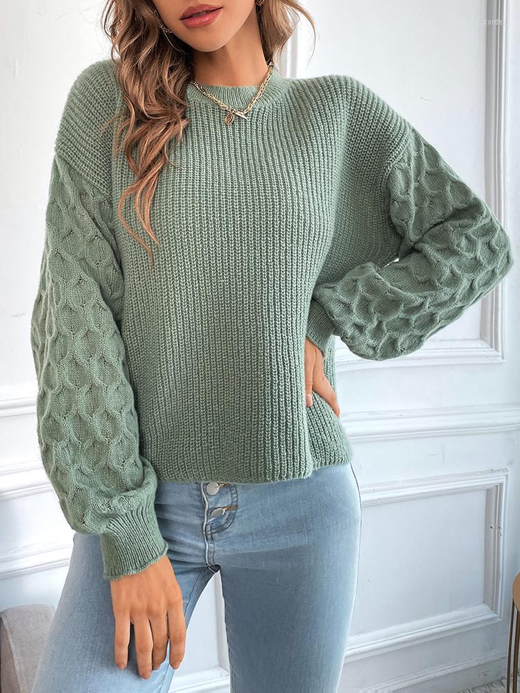 Women' Sweaters Solid Color Knitted Sweater Long Sleeve Round Neck Threaded Pullover Casual Loose Warm Tops 2023 Fashion Women, Green
Women' Sweaters Solid Color Knitted Sweater Long Sleeve Round Neck Threaded Pullover Casual Loose Warm Tops 2023 Fashion Women, Green