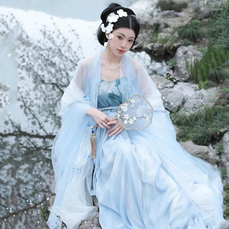 Stage Wear Fairy Blue Hanfu Dress Chinese Folk Dance Costumes Ancient Women Festival Outfit Show SL7155
Stage Wear Fairy Blue Hanfu Dress Chinese Folk Dance Costumes Ancient Women Festival Outfit Show SL7155