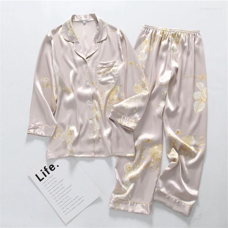 Women's Sleepwear Pajamas Sets Women Japanese Traditional Style Summer Ladies Imitation Silk Printing Casual Long Sleeve Homewear Sexy, Color2
Women's Sleepwear Pajamas Sets Women Japanese Traditional Style Summer Ladies Imitation Silk Printing Casual Long Sleeve Homewear Sexy, Color2