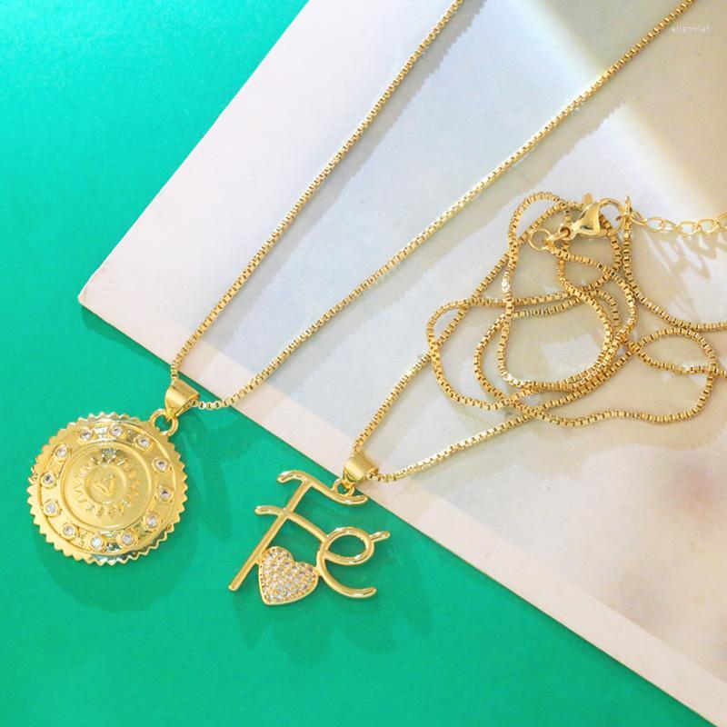 Pendant Necklaces FLOLA Copper CZ Fe Letter Heart Necklace White Stone Round Sun Gold Chain Jewelry For Women Nkey43 Gord22
Pendant Necklaces FLOLA Copper CZ Fe Letter Heart Necklace White Stone Round Sun Gold Chain Jewelry For Women Nkey43 Gord22