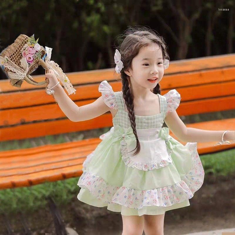Girl Dresses Girls Lolita Princess Dress Summer Children's Green Floral Baby Sling Tutu Thin, Light green
Girl Dresses Girls Lolita Princess Dress Summer Children's Green Floral Baby Sling Tutu Thin, Light green