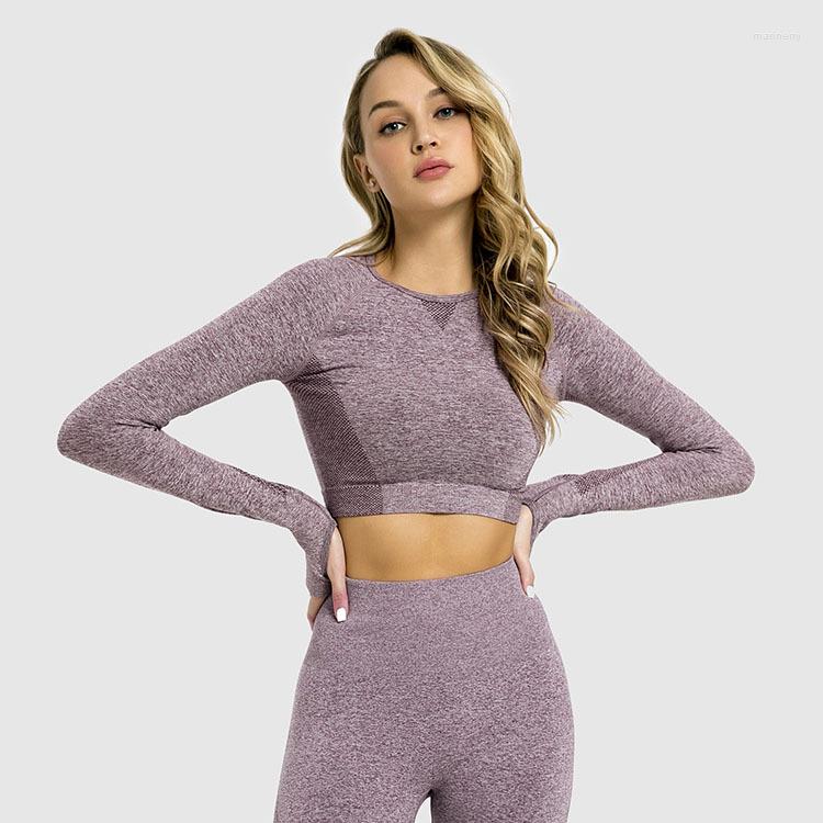 Active Shirts Yoga Women Autumn And Winter Long Sleeve Seamless Tight Top Fitness Jacquard Exercise Clothing T-Shirt, Purple shirt
Active Shirts Yoga Women Autumn And Winter Long Sleeve Seamless Tight Top Fitness Jacquard Exercise Clothing T-Shirt, Purple shirt