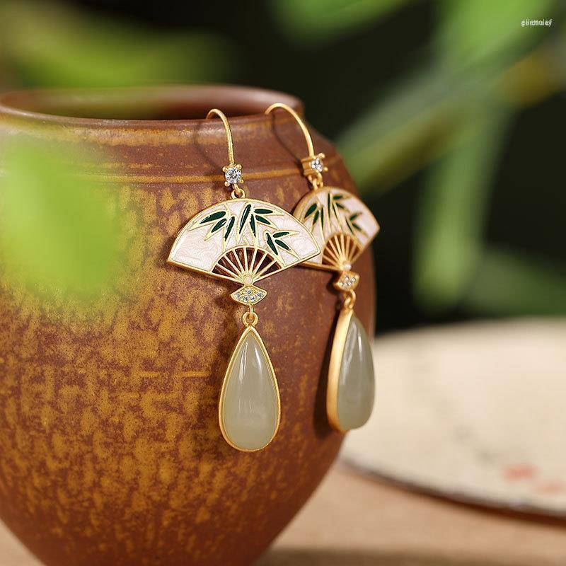 Dangle Earrings Women's Natural An Jade Elegant Fan Long Drop Chinese Style Jewelry Gift Hanfu Accessories
Dangle Earrings Women's Natural An Jade Elegant Fan Long Drop Chinese Style Jewelry Gift Hanfu Accessories
