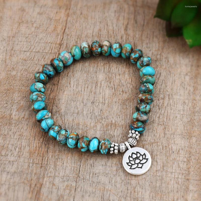 Strand Turquoise Stone Bracelets 8mm Green Round Beads Lotus Buddha Charm Bracelet For Women Men Meditation Jewelry
Strand Turquoise Stone Bracelets 8mm Green Round Beads Lotus Buddha Charm Bracelet For Women Men Meditation Jewelry