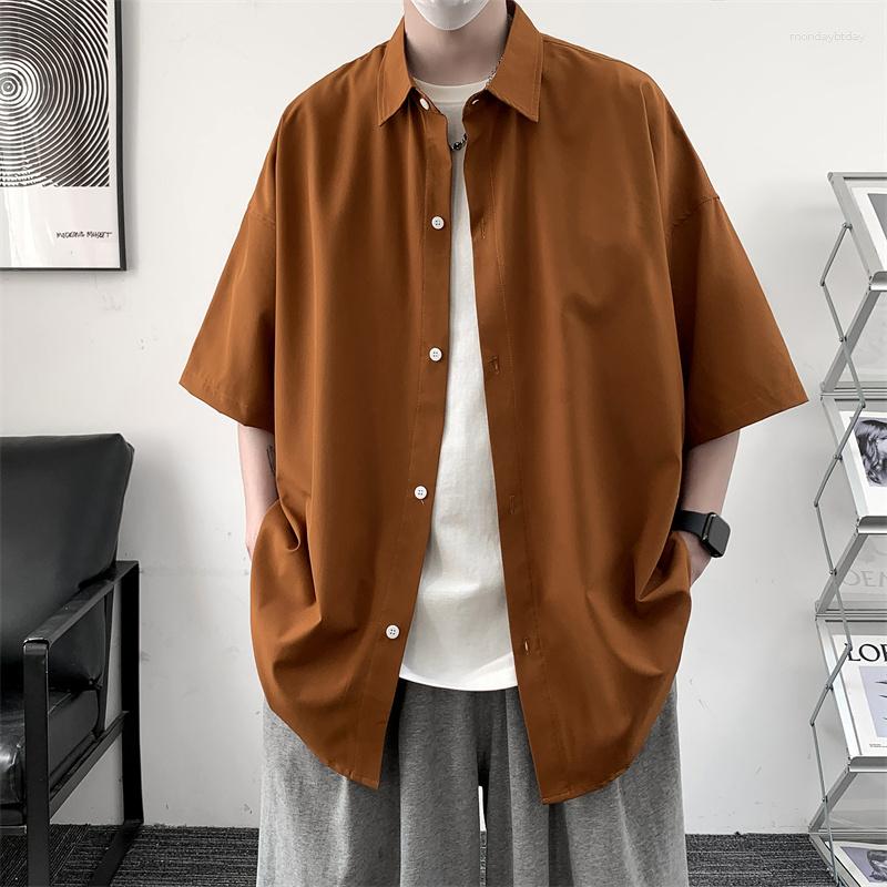 Men's Casual Shirts Summer Solid Smooth Men Short Sleeve White Blouse Fashion Men's Clothing Breathable Loose Shirt, Black
Men's Casual Shirts Summer Solid Smooth Men Short Sleeve White Blouse Fashion Men's Clothing Breathable Loose Shirt, Black