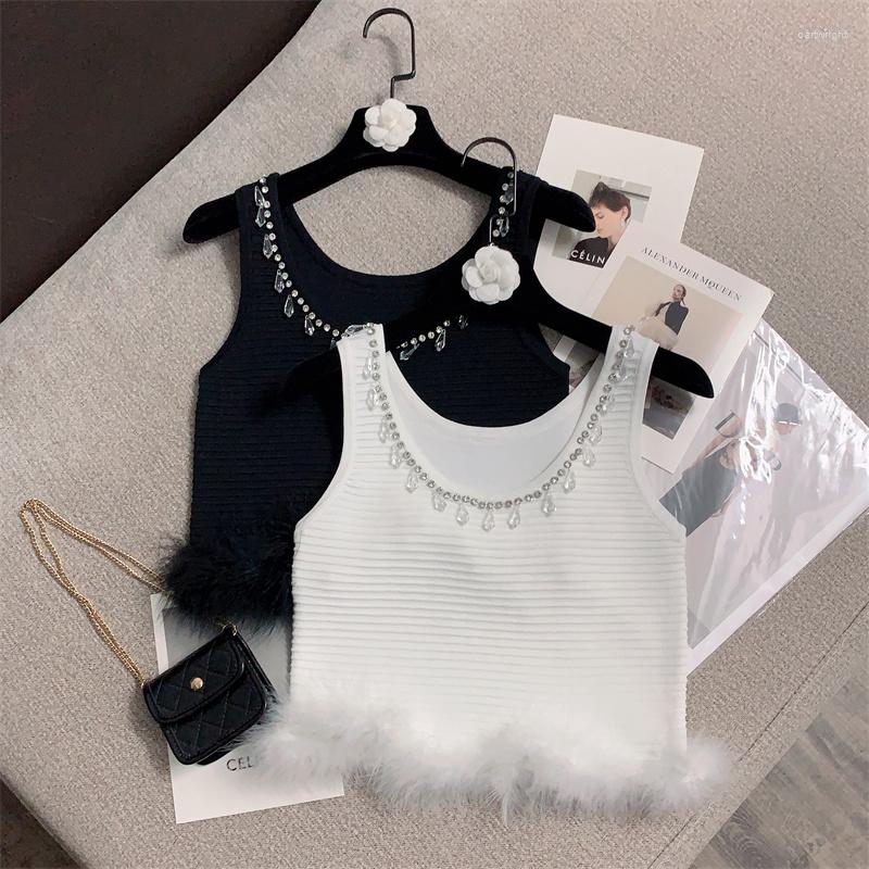 Women's Tanks PREPOMP 2023 Summer Arrival Sleeveless Round Neck Diamonds Beadings Feathers Knitted Tank Top Women Vest 831, Black
Women's Tanks PREPOMP 2023 Summer Arrival Sleeveless Round Neck Diamonds Beadings Feathers Knitted Tank Top Women Vest 831, Black