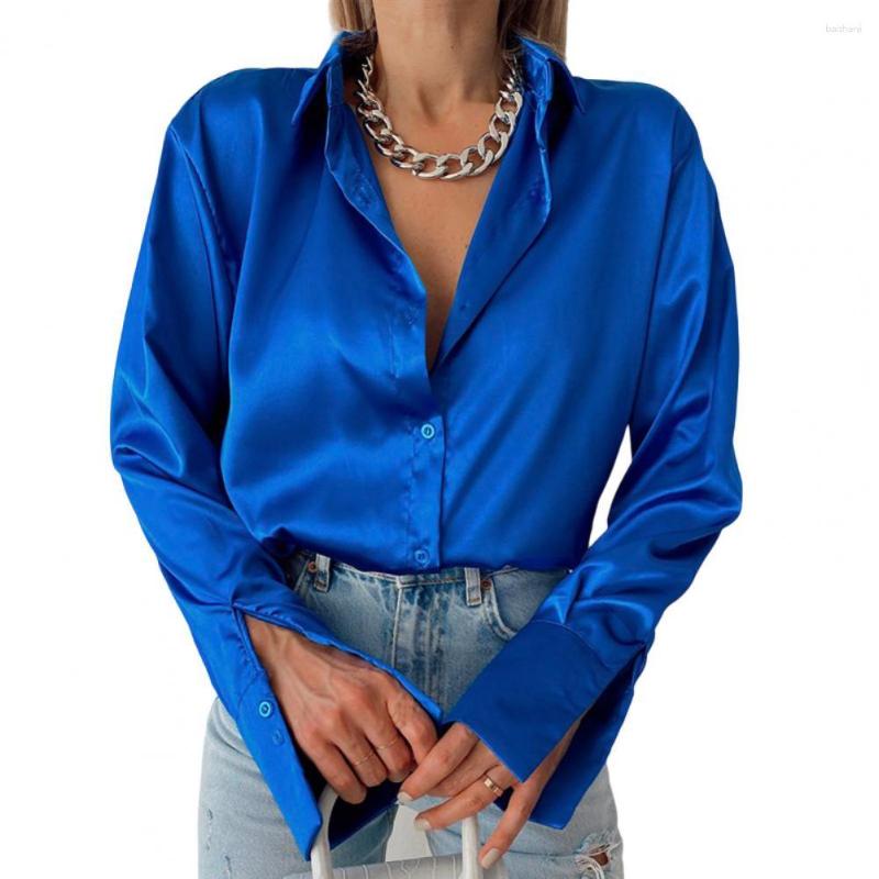 Women' Blouses Satin Women Shirt Elegant Lapel Single-breasted Wide Cuffs Office Long Sleeve Autumn Blouse Female, Green
Women' Blouses Satin Women Shirt Elegant Lapel Single-breasted Wide Cuffs Office Long Sleeve Autumn Blouse Female, Green