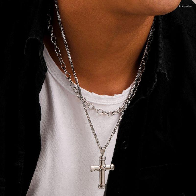 Pendant Necklaces Street Fashion Stainless Steel Cross Necklace Men Minimalist Titanium Hip Hop Style Multi-layered Collar
Pendant Necklaces Street Fashion Stainless Steel Cross Necklace Men Minimalist Titanium Hip Hop Style Multi-layered Collar