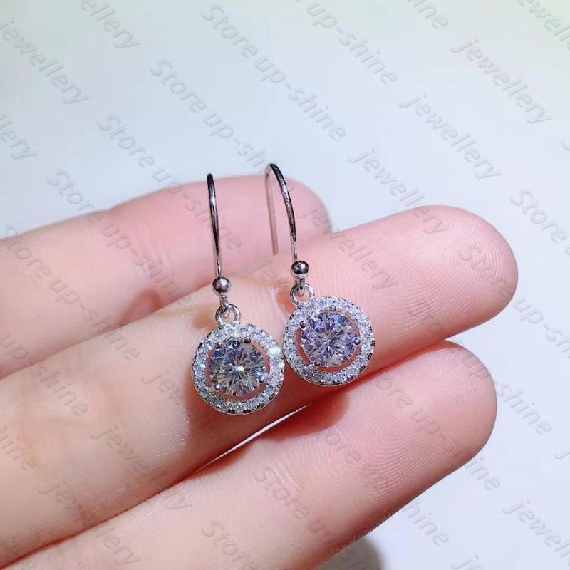 Dangle Earrings 925 Sterling Silver Classic Style Diamond Jewelry Mosan 1CT Circular Shape 5mmx2 Wedding Party Gift Ea
Dangle Earrings 925 Sterling Silver Classic Style Diamond Jewelry Mosan 1CT Circular Shape 5mmx2 Wedding Party Gift Ea