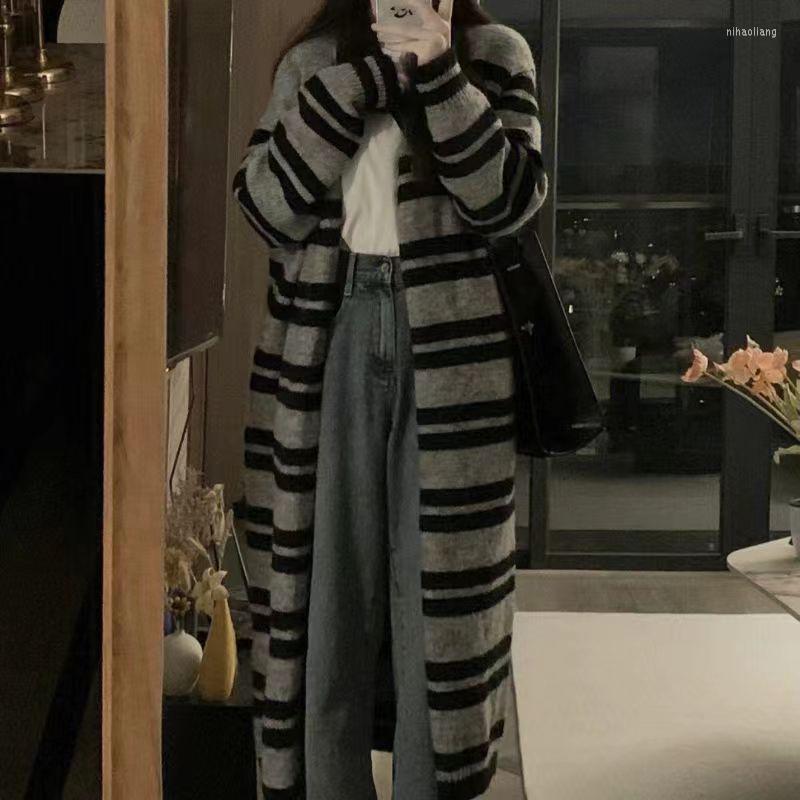 Women's Knits Knitwears Women Sweater Stripe Long-sleeved Female Lazy Wind Restoring Ancient Ways Loose Long Knitting Cardigan Coat, Black
Women's Knits Knitwears Women Sweater Stripe Long-sleeved Female Lazy Wind Restoring Ancient Ways Loose Long Knitting Cardigan Coat, Black