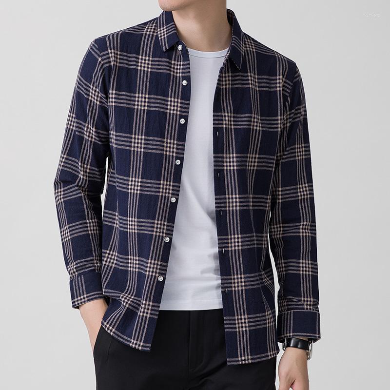 Men's Casual Shirts 2023 High Quality Soft Cotton Long Sleeve Mens Fashion Autumn Slim Fit Plaid Shirt Man Brand Clothing, Navy
Men's Casual Shirts 2023 High Quality Soft Cotton Long Sleeve Mens Fashion Autumn Slim Fit Plaid Shirt Man Brand Clothing, Navy
