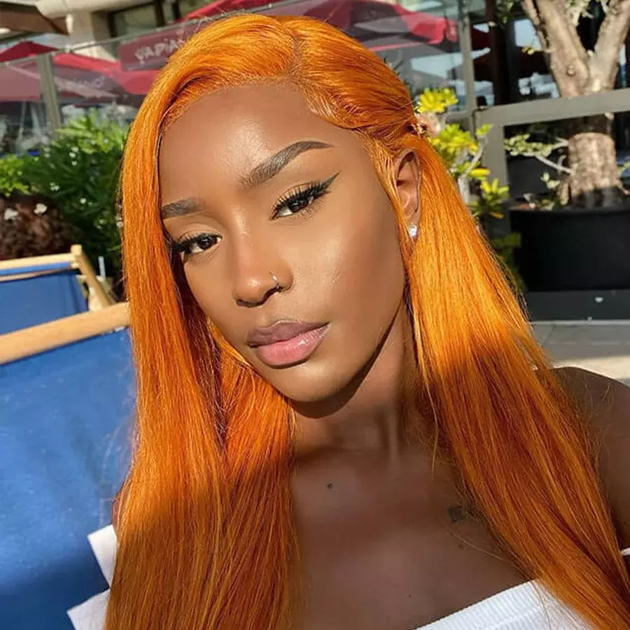 Fashion Dress Up Ginger Color Orange 13x4 Lace Frontal Wig 100% Virgin Human Hair HD Transparent Lace Wig
Fashion Dress Up Ginger Color Orange 13x4 Lace Frontal Wig 100% Virgin Human Hair HD Transparent Lace Wig