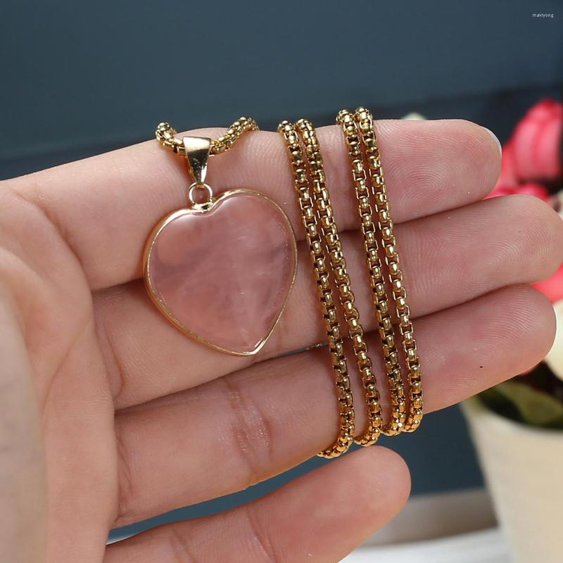 Pendant Necklaces Natural Stone Necklace Heart Shape Rose Quartz Tiger Eye High Quality For Women Trendy Jewelry Party Gifts
Pendant Necklaces Natural Stone Necklace Heart Shape Rose Quartz Tiger Eye High Quality For Women Trendy Jewelry Party Gifts